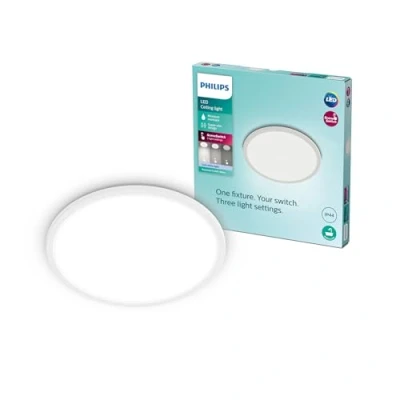Abbildung von PHILIPS 3 in 1 LED Leuchte SceneSwitch CL550 IP44 1500lm 4000K, Dimmen ohne Dimmer, Weiß,