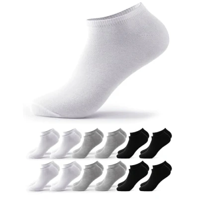 Abbildung von Occulto Herren &amp; Damen Sneaker Socken 6er Pack, 12er Pack (Modell: Chris) 4 X Schwarz Grau Weiß 39 42