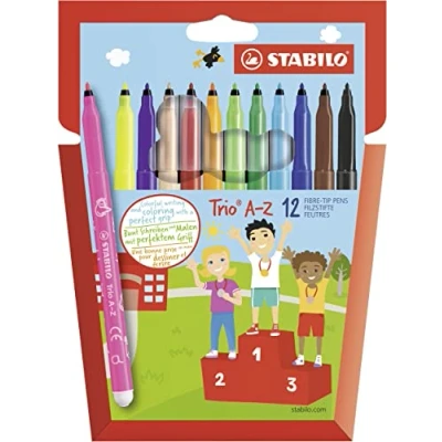 Abbildung von STABILO Filzstift Trio A Z 12er Pack mit 12 verschiedenen Farben