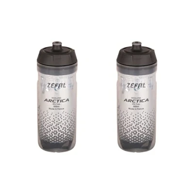Abbildung von ZEFAL Pack Arctica 55 2 Flaschen Fahrrad 550 ml Thermosflasche geruchlos und wasserdicht Sport Trinkflasche BPA frei Silber/Schwarz