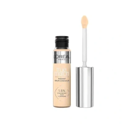 Abbildung von L&#039;Oréal Paris Concealer für ein natürliches Strahlen, Feuchtigkeitsspendend und aufpolsternd, Gesichts Make Up mit Hyaluronsäure Koffein, True Match Radiant Serum 4N, 11 ml