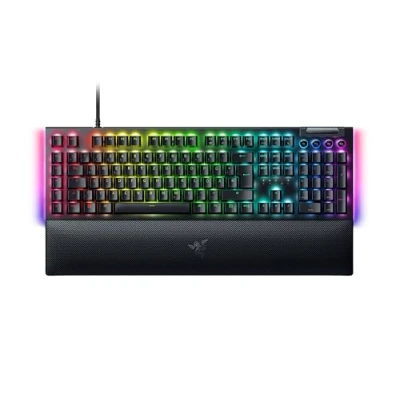 Abbildung von Razer BlackWidow V4 (Green Switch) Mechanische Gaming Tastatur Snap Tap (Mechanische Clicky Switches, 6 Makro Tasten, Doubleshot ABS Tastenkappen, RGB Chroma) QWERTZ DE Layout Schwarz