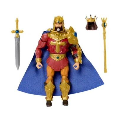 Abbildung von Masters of the Universe Masterverse Actionfigur ca. 18 cm, New Eternia König Randor, MOTU Spielzeugheld von Eternia, Umhang und Rüstung, 30 Bewegungspunkte, JBP79, [Mehrfarbig]