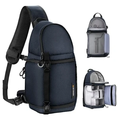 Abbildung von K&amp;F Concept Kamera Umhängetasche, wasserdichte Reisetasche, Foto Rucksack, Umhängetasche mit Regenschutz