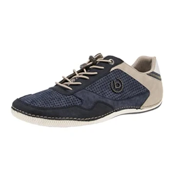 Abbildung von bugatti Herren Casual Sneaker mit Flexibler Sohle, Schnürschuh Memory Foam, Elastische Schnürsenkel, Dark Blue Blue, 42 EU