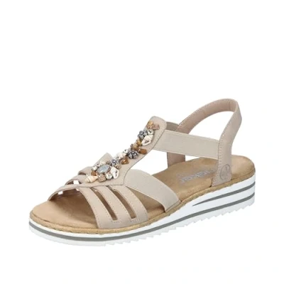 Abbildung von Rieker Keilsandalette, Damen, Größe: 40, Beige Schuhe