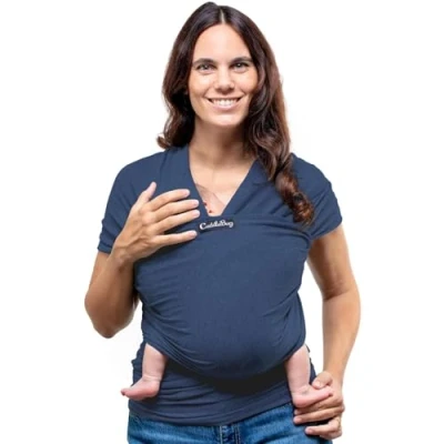 Abbildung von Cuddlebug Tragetuch Baby + Babytrage Neugeborene &amp; Kleinkinder bis 16Kg (Navy)