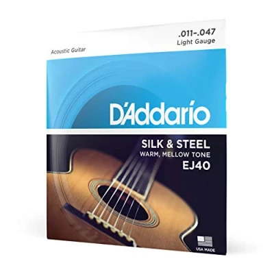 Abbildung von D&#039;Addario EJ40 Silk &amp; Steel Normal (.011 .047) Folk Guitar Strings