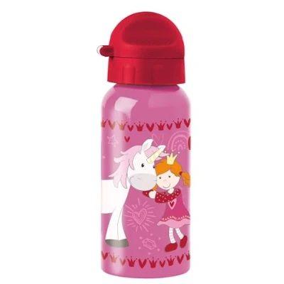 Abbildung von SIGIKID Edelstahl Trinkflasche Pinky Queeny, auslaufsicher, BPA frei, robust, leicht, Drehverschluss zerlegbar, gut zu reinigen, für Kinder 3 8 Jahre, Art. Nr. 25288, Einhorn/pink rot 400 ml