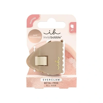Abbildung von invisibobble EVERCLAW S Too Faced (1 Stück) Kleine, metallfreie Haarklammer mit Matt &amp; Glanz Effekt Für Damen, Friseur Alltag Vielseitige Alternative zu Haarspangen in Marmoroptik