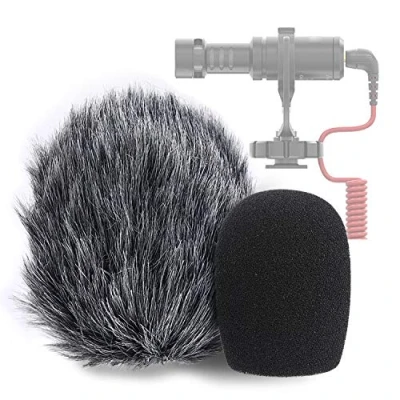 Abbildung von YOUSHARES VideoMicro Mikrofon Schaumstoff Windschutz &amp; Windschutzscheibe Muff Foam Furry Wind Filter Pop Schutz für Rode VideoMicro, VideoMic Me L Mic (2 Pack)