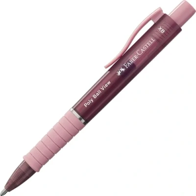 Abbildung von Faber Castell 145753 Kugelschreiber Poly Ball View, Mine XB, rose shadow, 1 Stück