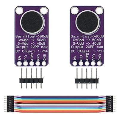 Abbildung von Youmile 2 Stück Mikrofonverstärkerplatine MAX9814 AGC Mikrofonmodul Automatische Verstärkungsregelung für Arduino mit Sprungdraht