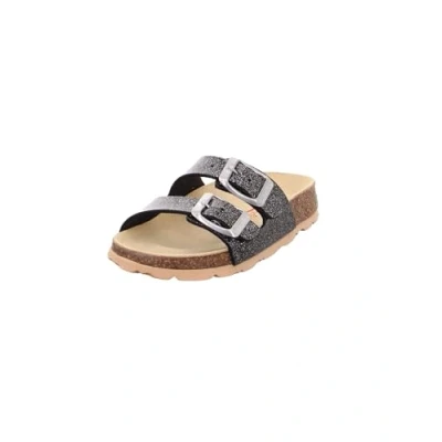 Abbildung von Superfit Mädchen Fussbettpantoffel 0800111 Pantoffeln, Schwarz Silber 0100, 30 EU