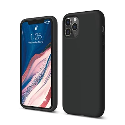 Abbildung von elago Liquid Silicone Case Kompatibel mit iPhone 11 Pro Hülle (5,8&quot;), Silikon Handyhülle, Rundumschutz : 3 Layer Schutzhülle (Schwarz)