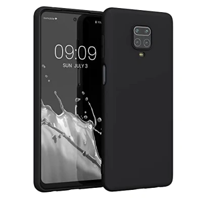 Abbildung von kwmobile Hülle kompatibel mit Xiaomi Redmi Note 9S / 9 Pro Max weiches TPU Silikon Case Cover geeignet für kabelloses Laden Schwarz matt