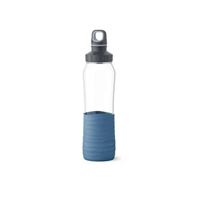 Abbildung von Emsa N31002 Drink2Go Glas Trinkflasche Fassungsvermögen: 0,7 Liter Schraubverschluss Aqua Blau