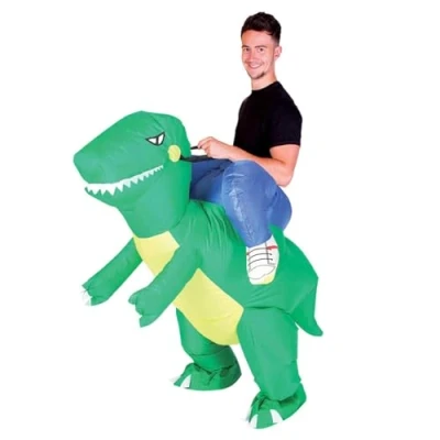 Abbildung von AirSuit® Aufblasbares Kostüm Dinosaurier Ausgefallenes Auflbaskostüm Premium Qualität Größe Erwachsene Polyester Angenehm tragbar Resistent Mit Aufblassystem OriginalCup®