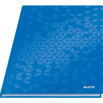 Abbildung von Leitz WOW Notizbuch A4 kariert, Hardcover, 160 Seiten, 80 Blatt FSC zertifiziertes Papier (80 g/m²), Hochwertiger laminierter Einband, Fadenheftung, Für Büro, Schule oder als Tagebuch, Blau, 46261036