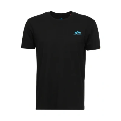 Abbildung von Alpha Industries Small LOGO Tshirt basic, Herren, Größe: XS, Black/blue