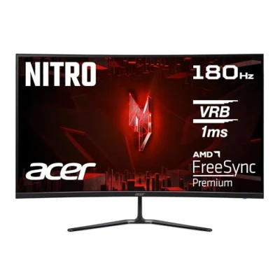 Abbildung von Acer Nitro ED320QRS3 Gaming Monitor 31,5 Zoll (80 cm Bildschirm) Full HD, 165Hz, 5ms (GTG), 2xHDMI 2.0, DP 1.4, Curved, DP/HDMI FreeSync Premium, Schwarz