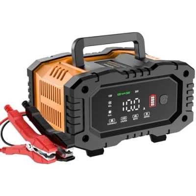 Abbildung von NEXPEAK NC202 10A Autobatterie Ladegerät, 12V 24V LiFePO4 Batterie KFZ intelligenter Batterieladegerät mit Temperaturausgleich für PKW LKW Motorrad Rasenmäher