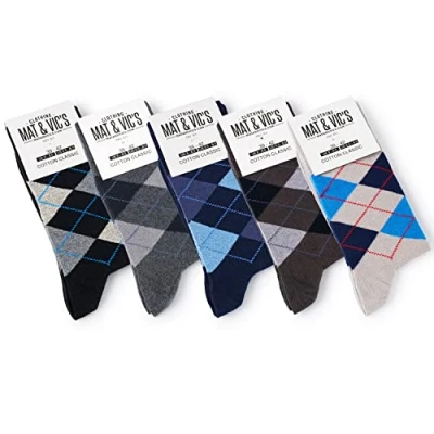 Abbildung von 5 Paar Socken von Mat &amp; Vic&#039;s für Sie und Ihn Cotton classic Socks, gekämmte Baumwolle, ohne drückende Naht, Komfortbund, OEKO TEX Standard 100, Jeans Mix 1, 35 38