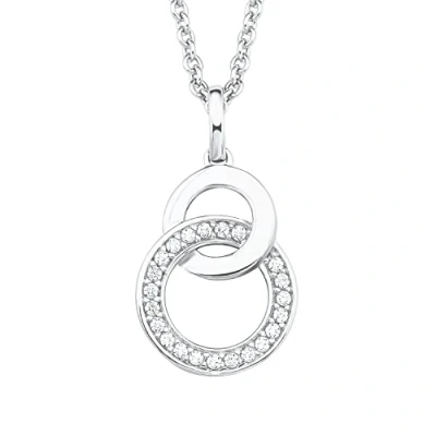 Abbildung von s.Oliver Kette mit Anhänger 925 Sterling Silber Damen Halsschmuck, Zirkonia synth., 42+3 cm, Silber, Kommt in Schmuck Geschenk Box, 2025992