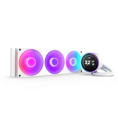 Abbildung von NZXT Kraken Elite 360 RGB AIO CPU Flüssigkeitskühler mm Radiator F360 Core Lüfter Anpassbares 2,72&quot; IPS LCD Turbine Pump Intel LGA 1700, 1200/115X, 1851 AMD AM5, AM4 Weiß