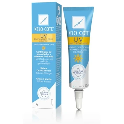 Abbildung von KELO COTE UV SPF30 Silikon Narben Gel mit Sonnenschutz, für chirurgische Narben, erhabene, wulstige wie hypertrophe und Keloide, Verletzungen, 15g