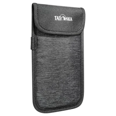 Abbildung von Handyhülle Tatonka Smartphone Case XXL (16,5x8,5cm) Rundum gepolsterte Schutzhülle fürs Handy mit Klettverschluss Deckel Innenmaße: 16,5 x 8,5 cm (off black)
