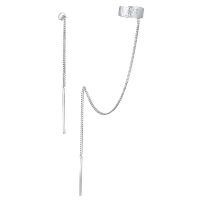 Abbildung von Elli Assymetric CUFF Ohrringe, Damen, Größe: One Size, Silber