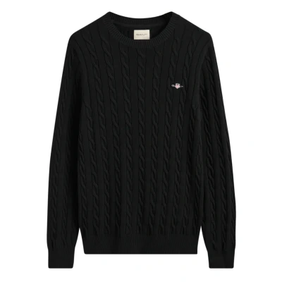 Abbildung von GANT Cable C NECK Strickpullover, Herren, Größe: Small, Black