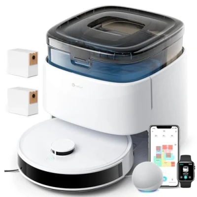 Abbildung von LEFANT M3 Saugroboter mit Wischfunktion, 12000 Pa Saugleistung, Automatische Staubentleerung, LiDAR Navigation, Teppicherkennung, Freemove 3.0 App &amp; Sprachsteuerung, 8 Wochen Hands Free Reinigung