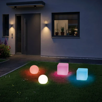 Abbildung von Paulmann 94269 Plug &amp; Shine LED Außenleuchte Zigbee Lichtobjekt Globe RGBW incl. 1x2,8 Watt dimmbar IP67 Weiß Gartenbeleuchtung Kunststoff 3000 K, Klein
