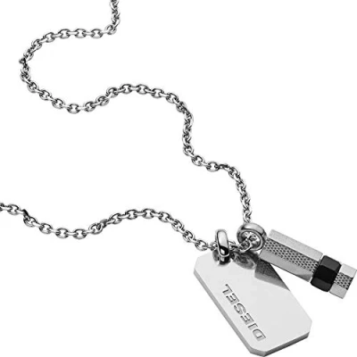 Abbildung von Diesel Double Pendant Halskette silvercoloured, Herren, Größe: One Size, Silver coloured