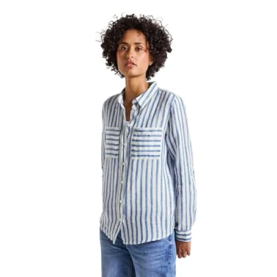 Abbildung von Street One Gestreifte Hemdbluse, Damen, Größe: 36, Blau