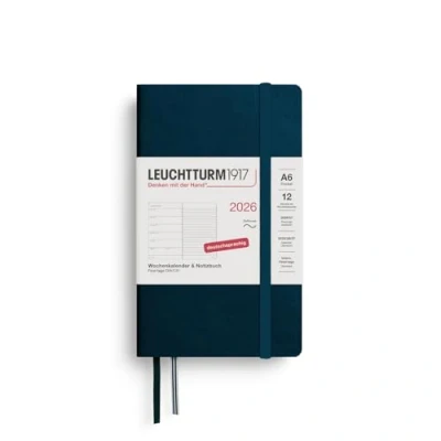 Abbildung von LEUCHTTURM1917 372517 Wochenkalender &amp; Notizbuch Pocket (A6) 2026, 12 Monate, Softcover, Deep Sea, Deutsch