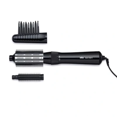 Abbildung von Braun Satin Hair 3 Warmluft Lockenbürste, inkl. Kamm und Bürstenaufsatz, AS 330, schwarz, 1er Pack
