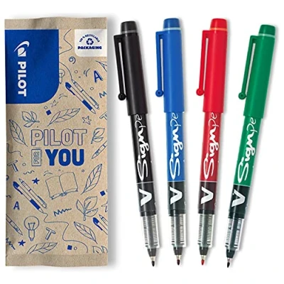 Abbildung von PILOT V Sign Pen, Faserschreiber,(Schwarz, Blau, Rot, Grün), 1 Stück (4er Pack)