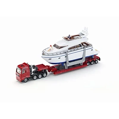Abbildung von siku 1849, Schwertransport mit Yacht, 1:87, Metall/Kunststoff, Multicolor, Bereifung aus Gummi