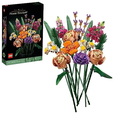 Abbildung von Lego 10280 Icons Blumenstrauß, Künstliche Blumen, Set für Erwachsene, Home Deko, Geschenk Idee Frauen, Männer, Sie &amp; Ihn, Ehefrau oder Ehemann, Wohnaccessoires, Botanische Sammlung