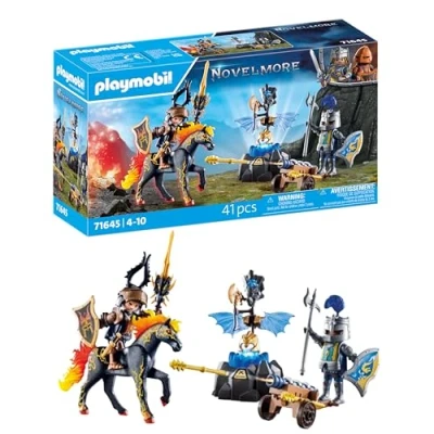 Abbildung von PLAYMOBIL Novelmore 71645 Bewachung der Rüstung, inklusive Zwei Rittern, einem Pferd und wertvoller actionreiches Spielzeug für Kinder ab 4 Jahren