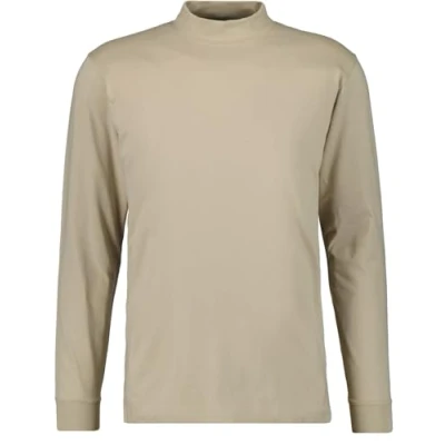 Abbildung von RAGMAN Herren Stehkragenshirt Langarm S, Beige Melange 081