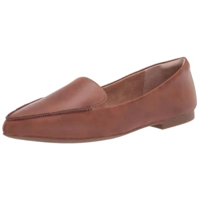 Abbildung von Amazon Essentials Damen Flacher Loafer, Kastanienbraun Kunstleder, 37.5 EU Weit