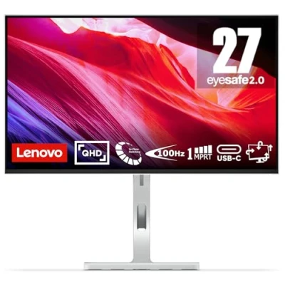 Abbildung von Lenovo L27h 4A 27&quot; QHD Monitor 2560x1440 100Hz 350 nits 1ms Reaktionszeit IPS Panel USB C A HDMI DisplayPort VESA MediaSync integr. Lautsprecher entspiegelt 5,9kggrau
