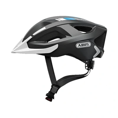 Abbildung von ABUS Stadthelm Aduro 2.0 Allround Fahrradhelm mit Licht in sportivem Design für den Stadtverkehr Damen und Herren Grau/Weiß, Größe M