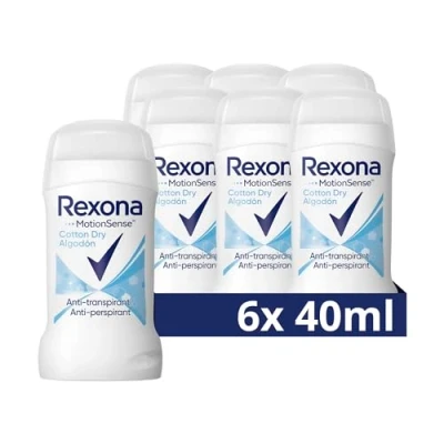 Abbildung von Rexona MotionSense Deo Stick Cotton Dry Antitranspirant mit 48 Stunden Schutz Deodorant gegen Schwitzen und Körpergeruch 6x 40 ml