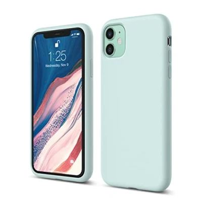 Abbildung von elago Liquid Silicone Case Kompatibel mit iPhone 11 Hülle (6,1&quot;), Silikon Handyhülle, Rundumschutz : 3 Layer Schutzhülle, erhöhter Rand für Bildschirm &amp; Kamera (Baby Mint)