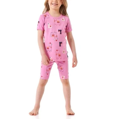 Abbildung von Schiesser LOVE Pyjama für Kinder, Größe: 128, Rosa